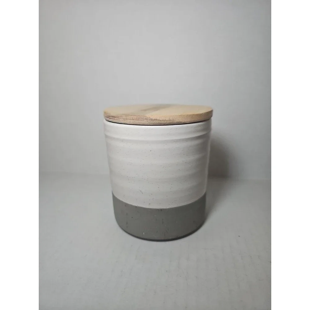 Bee & Willow Half-glazed Ceramic Stoneware Storage Canister with Airtight Lid